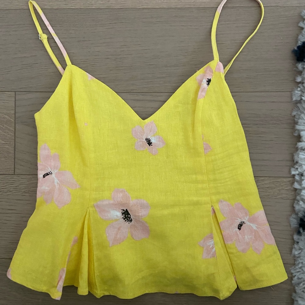 Bright cropped peplum top - never worn!